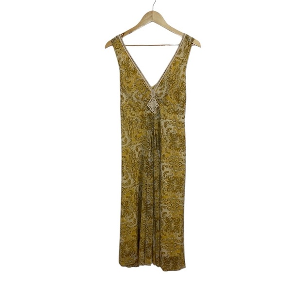 Jonathan Martin Gold Print sleeveless dress, 14P - Picture 1 of 9